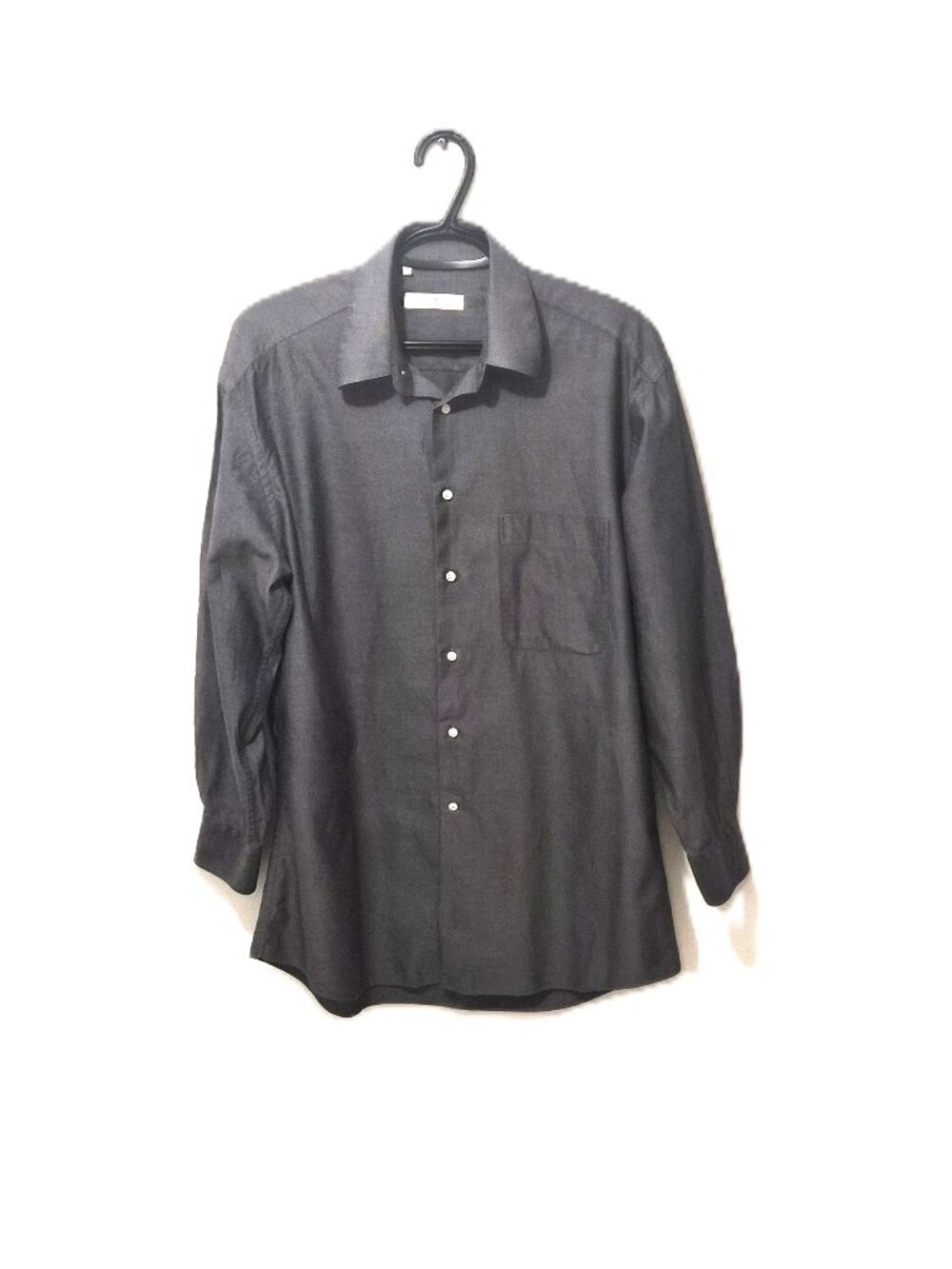 VTG Y2K Ermenegildo Zegna Grey Cotton Twill Shirt Old Money Minimalist Quiet Lux